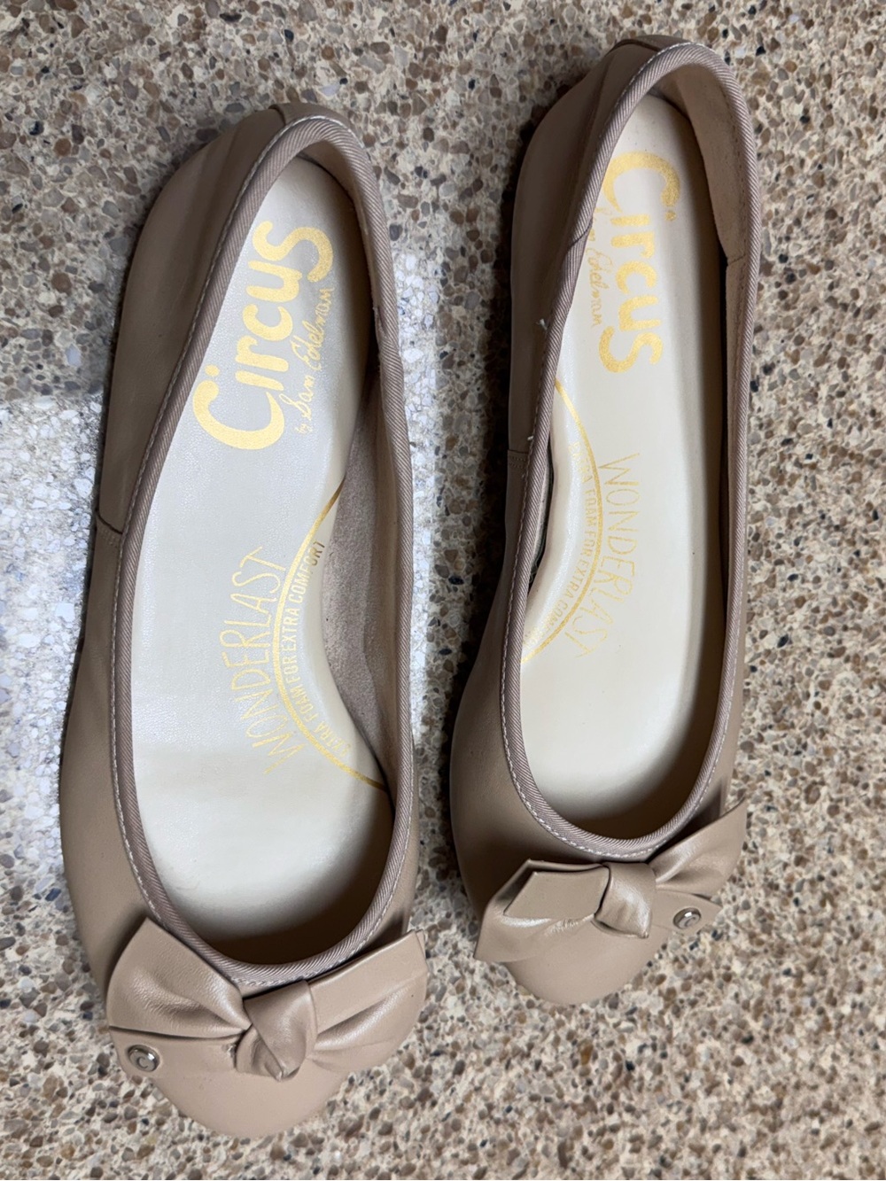 Circus by Sam Edelman Taupe Bow-Accent Ballet Flats